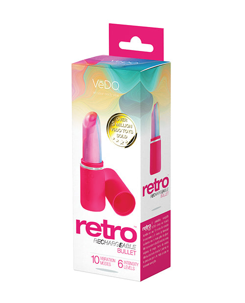 VeDo VI-F1809 Retro Rechargeable Bullet Vibe, Pink, 10 Modes, 6 Intensities