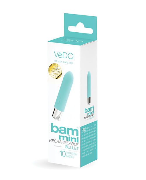 VeDo VI-P1401 Bam Mini Rechargeable Bullet Vibe, 10 Modes, Turquoise