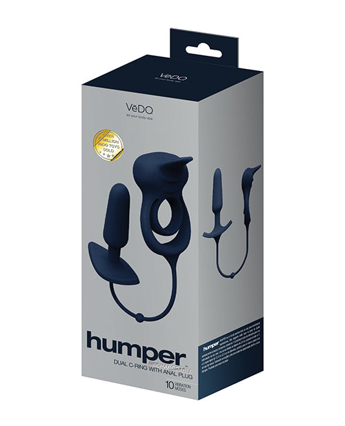 VeDo VI-P2808 Humper Dual C-Ring & Anal Plug, 10 Modes, Black