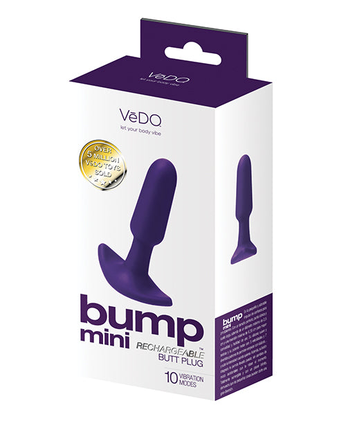 VeDo VI-P2913 Bump Mini Rechargeable Anal Plug, Purple, 1" Diameter