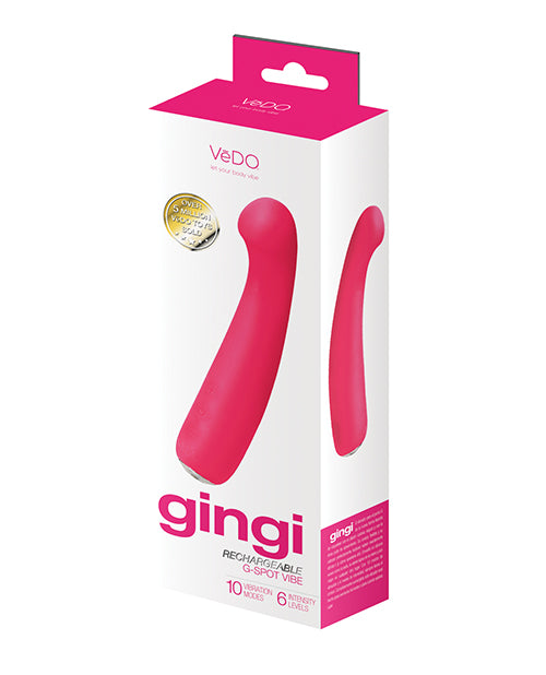 VeDo VI-P3009 Gingi Rechargeable G-Spot Toy, Pink, 10 Modes