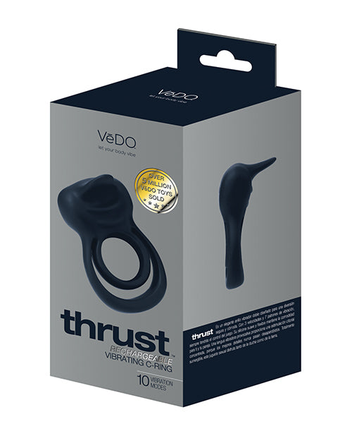 VeDo VI-R1308 Thrust Rechargeable Dual C-Ring, Black, Waterproof