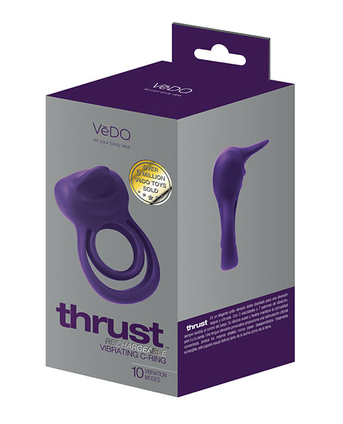 VeDo VI-R1313 Thrust Rechargeable Dual C-Ring, Purple, 3 Speeds, 7 Patterns