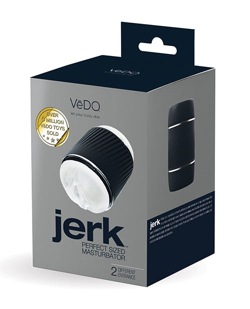 VeDo VI-S0812 Jerk Masturbation Sleeve, 4.75" Insertable, Black/Clear