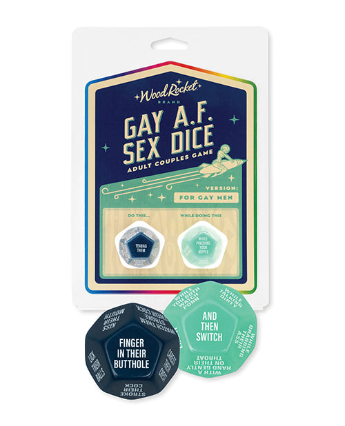 Wood Rocket Gay AF Sex Dice Game, 28mm, For Gay Men
