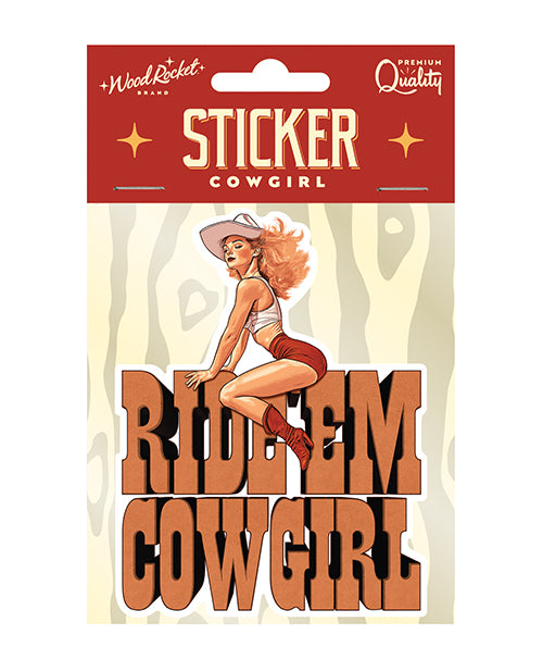 Wood Rocket STK-001 Ride Em Cowgirl Vinyl Sticker, Waterproof