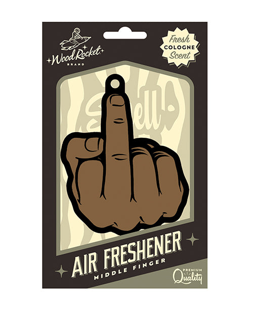 Wood Rocket VAF-006 Middle Finger Air Freshener, Brown Cologne Scent