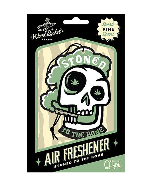Wood Rocket VAF-016 Stoned to the Bone Skull Air Freshener - Pine