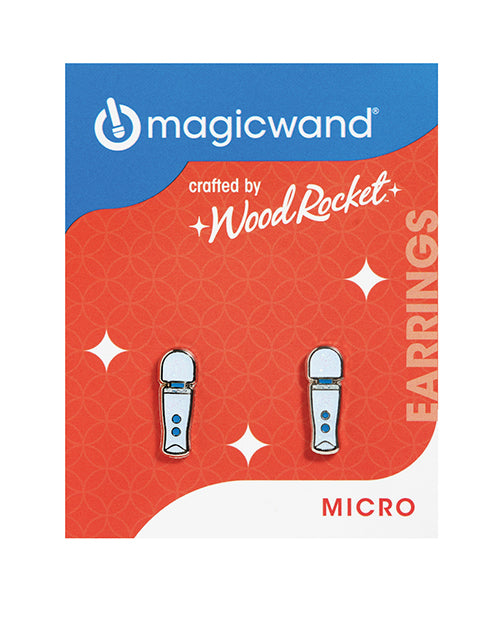 Wood Rocket VBR-004 Magic Wand Earrings, Sterling Silver, Copper, 0.5 inch