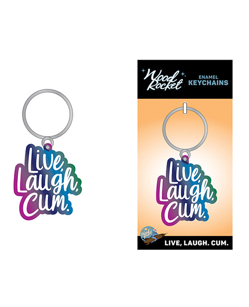 Wood Rocket KEY-024 Live Laugh Cum Enamel Keychain, Multi Color