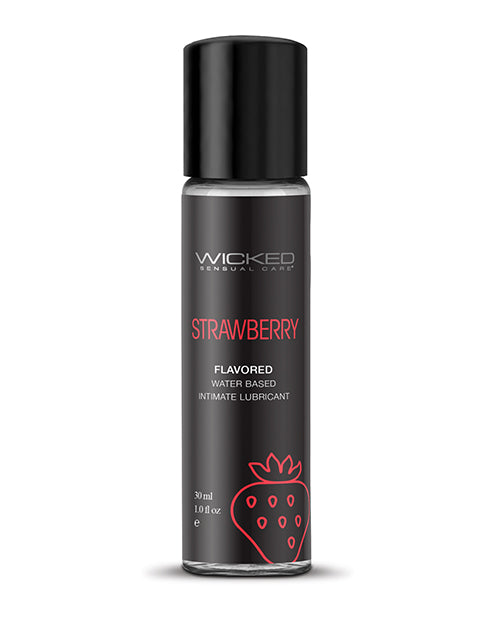Wicked Sensual Care 90411 Aqua Water Based Lubricant, 1 oz Strawberry