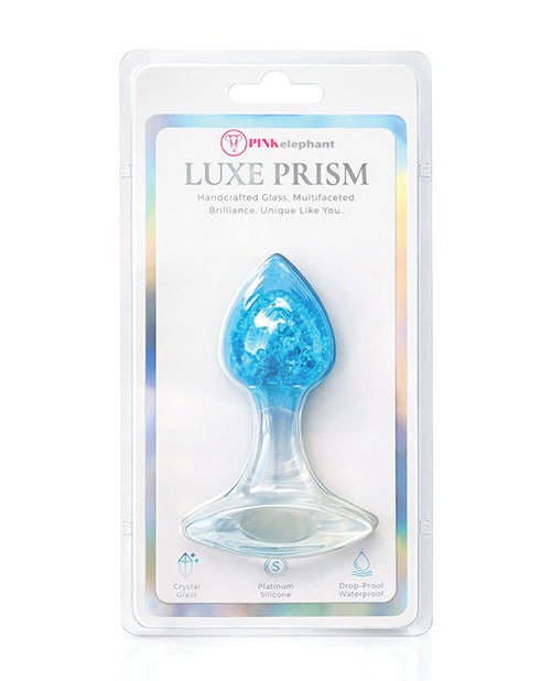 Pinkelephant Luxe Prism Small Plug, Light Blue - Glass & Platinum Silicone