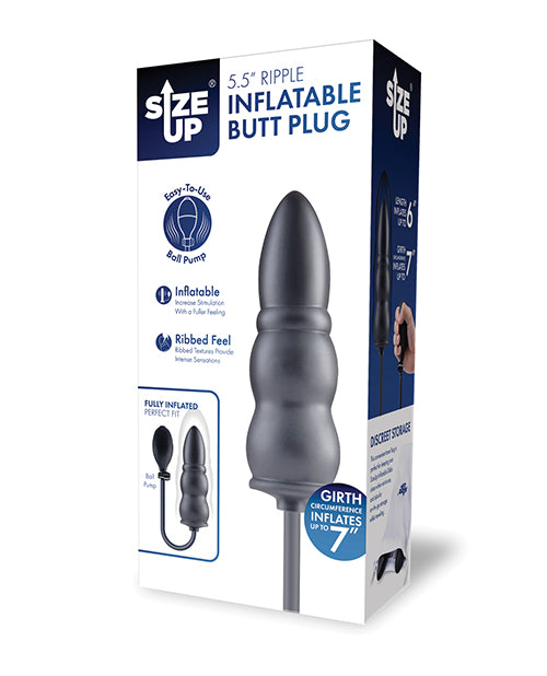 Xgen SU108 Size Up Ripple Inflatable Butt Plug, PVC, 6-inch