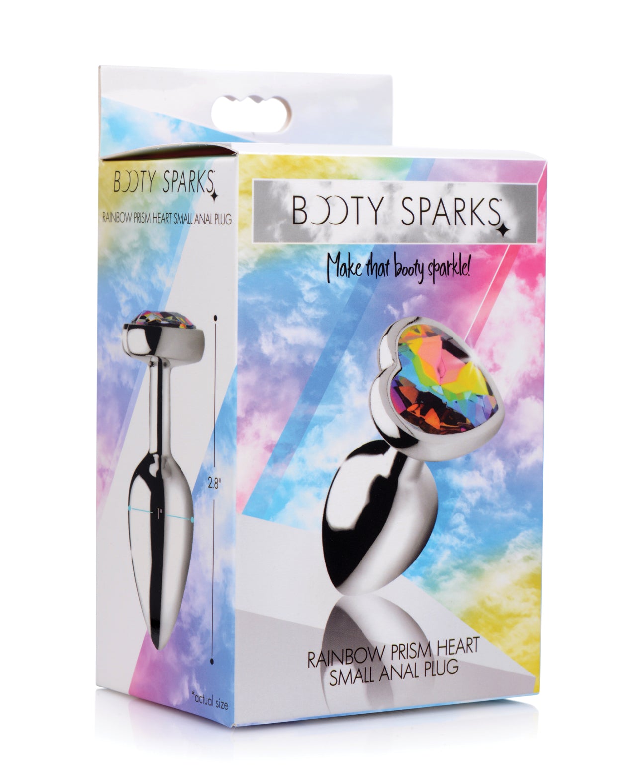 XR, LLC AG374-Small Rainbow Prism Heart Anal Plug, 2.8" L