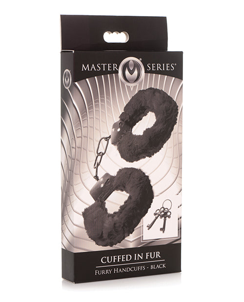 XR, LLC AG937-Black Master Series Furry Handcuffs, Black, Adjustable (4.5-7")