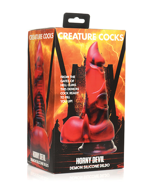Creature Cocks Devil Demon Dildo, Red & Black Silicone