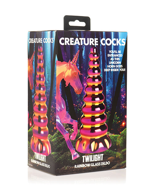 Creature Cocks Twilight Rainbow Glass Dildo, 6.3" Borosilicate