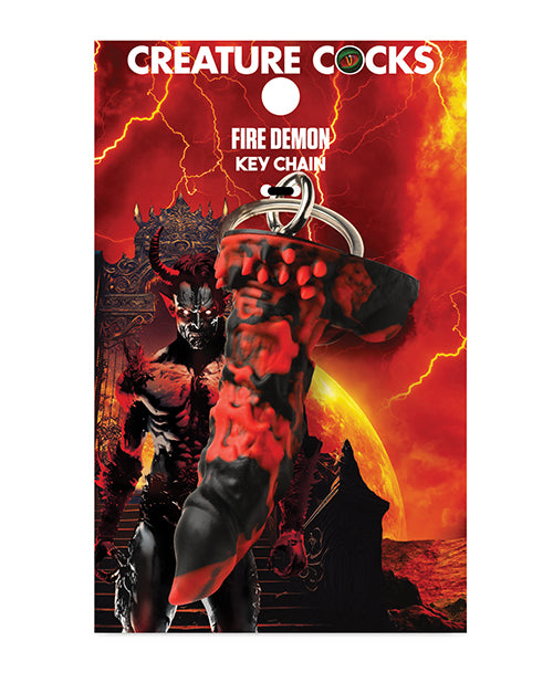 XR, LLC AH438 Creature Cocks Fire Demon Keychain, Red/Black