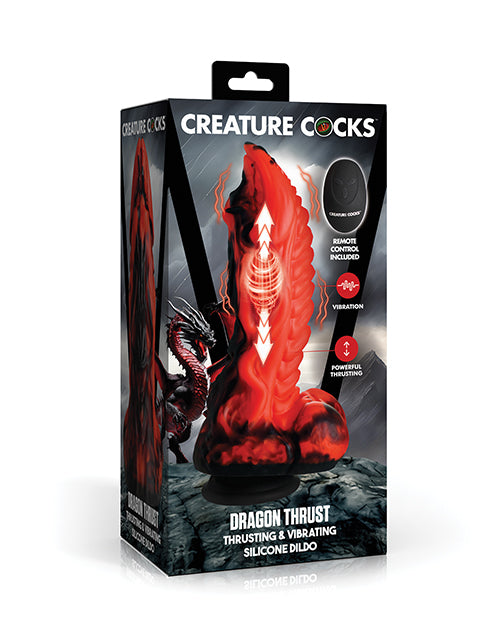 Creature Cocks Dragon Thrust, Thrusting & Vibrating Silicone Dildo with Remote