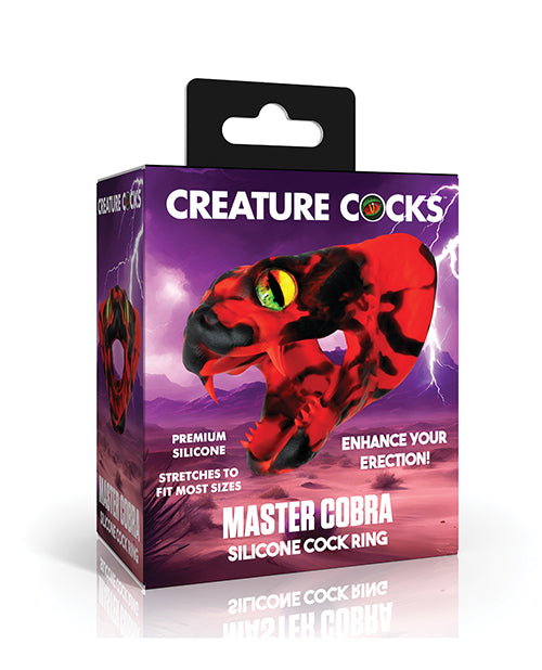 XR, LLC Cobra Silicone Cock Ring, Red, 2-inch Extension