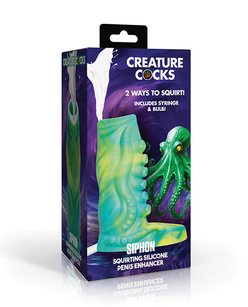 Creature Cocks Tentacle Squirting Silicone Penis Enhancer, Green