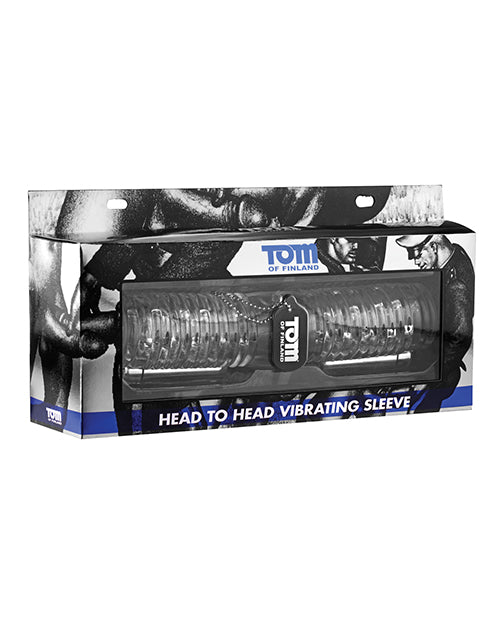 Tom of Finland Head to Head Vibrating Sleeve, Dual Vibration & Body-Safe TPR