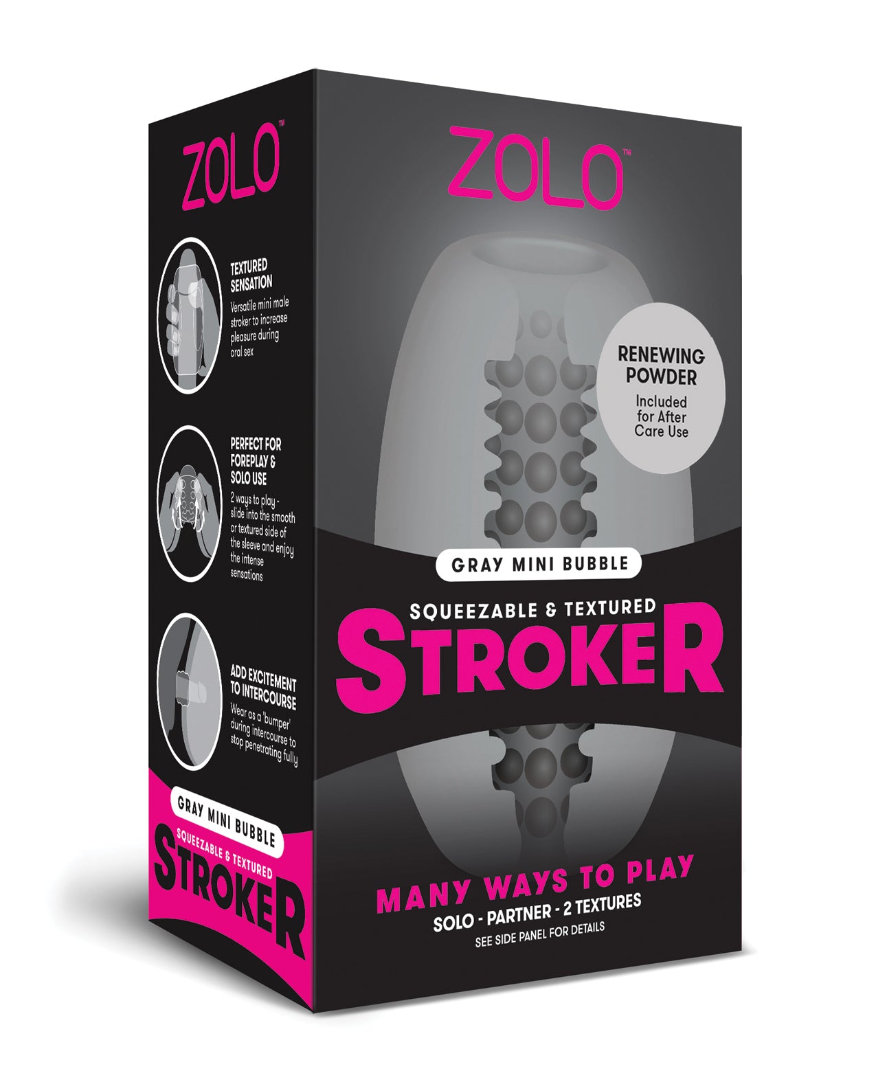 Xgen ZO-6027 ZOLO Mini Bubble Stroker, Gray
