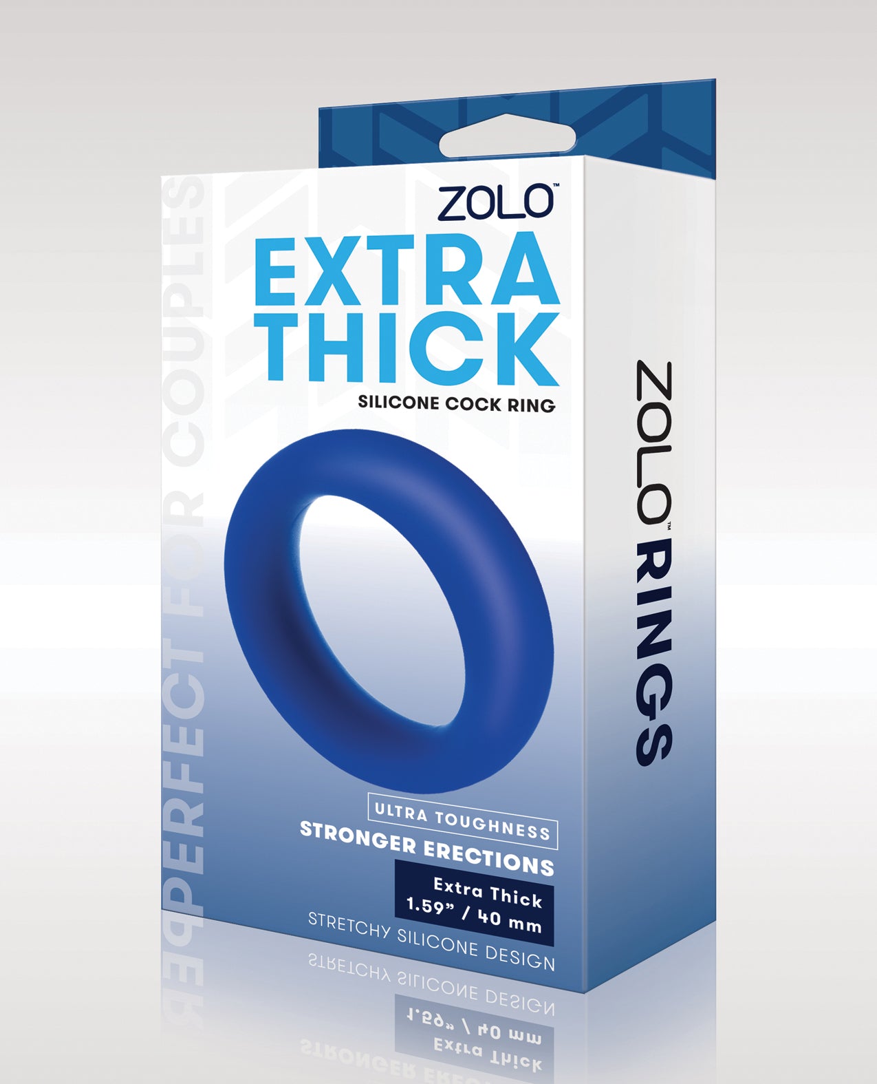 Xgen ZOLO-6034 Extra Thick Silicone Cock Ring, Blue, 1.59-inch Diameter