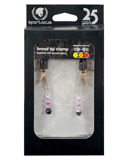 Spartacus SPF-103 Crystal Beaded Nipple Clamps, Purple
