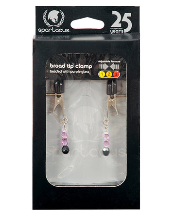 Spartacus SPF-103 Crystal Beaded Nipple Clamps, Purple