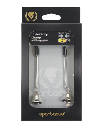 Spartacus SPF-110 Adjustable Tweezer Nipple Clamps w/Bells, Silver