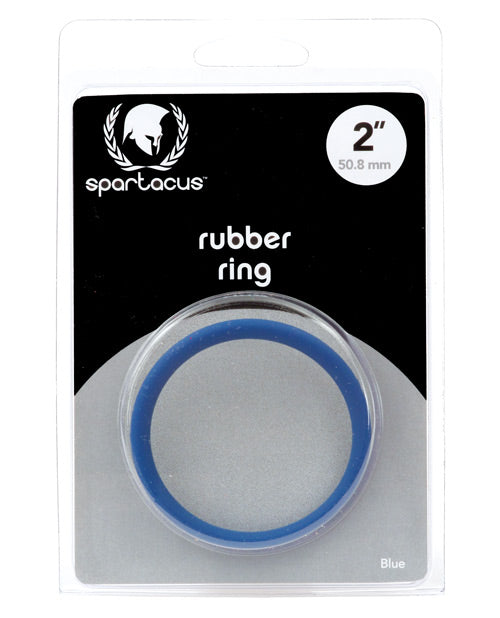 Spartacus BSPR-23 Cock Ring, 2-Inch Rubber, Blue