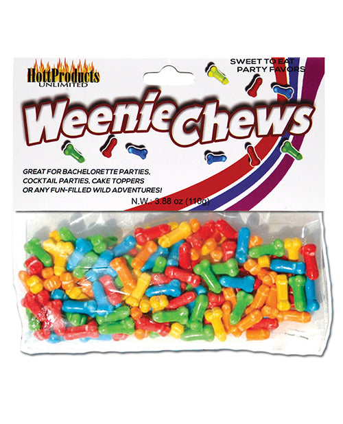 Hott Products HP-2120 Weenie Chews Candies, Asst. Flavors Bag of 125
