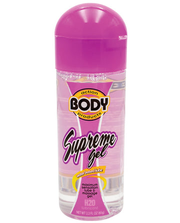 Body Action Products BAS20 Supreme Water Based Gel, 2.3 oz Bottle