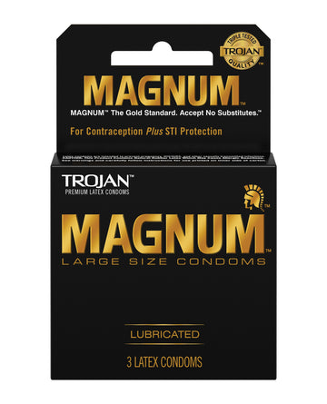 Paradise Marketing 64203 Trojan Magnum Large Size Condoms, Latex, 3 Count