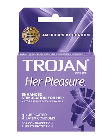 Paradise Marketing 97320 Her Pleasure Condoms, Latex, Box of 3