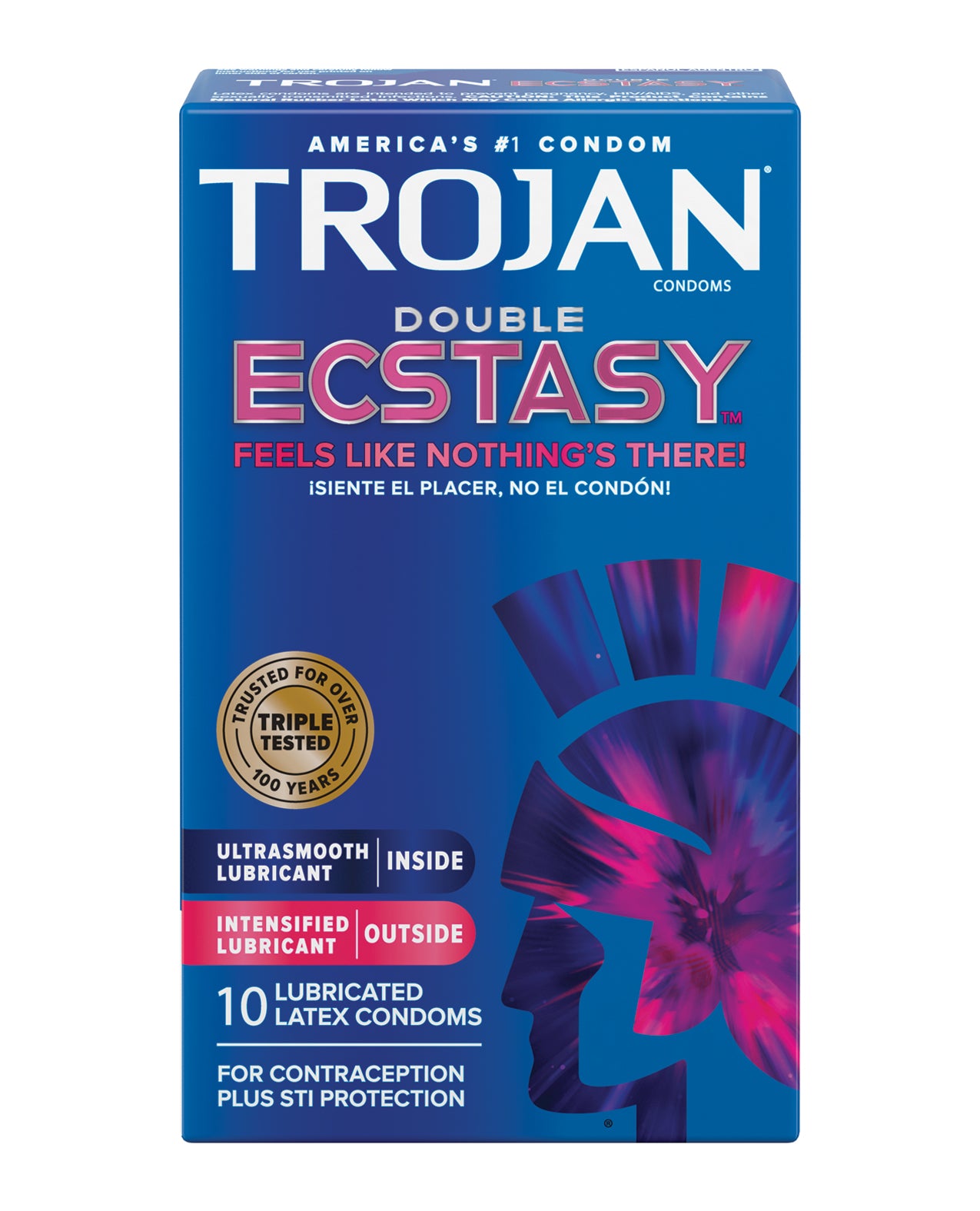 Paradise Marketing 90668 Trojan Double Ecstasy Condoms, Box of 10, Latex