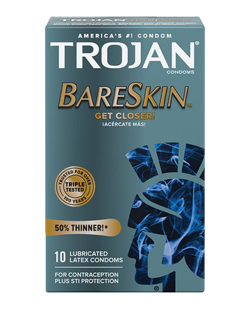 Paradise Marketing 92674 Trojan BareSkin Latex Condoms, Box of 10