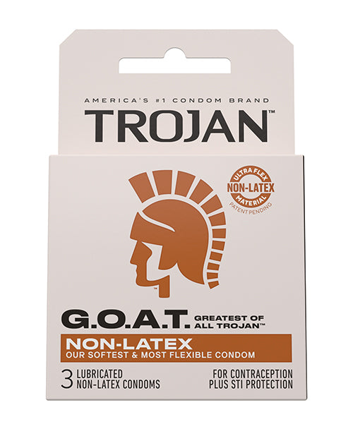 Trojan 80013 G.O.A.T. Non-Latex Lubricated Condoms, Box of 3