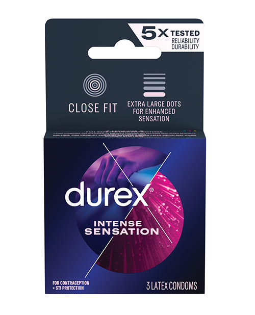 Paradise Marketing 9658 Durex Intense Sensation Condoms, Studded, 3 Pack