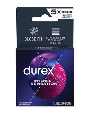 Paradise Marketing 9658 Durex Intense Sensation Condoms, Studded, 3 Pack
