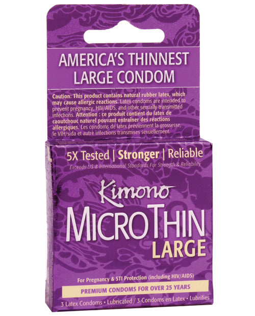 Paradise Marketing 1616908003 Kimono Micro Thin Large Condoms, Latex