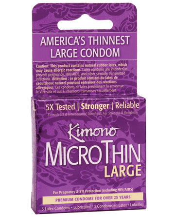 Paradise Marketing 1616908003 Kimono Micro Thin Large Condoms, Latex