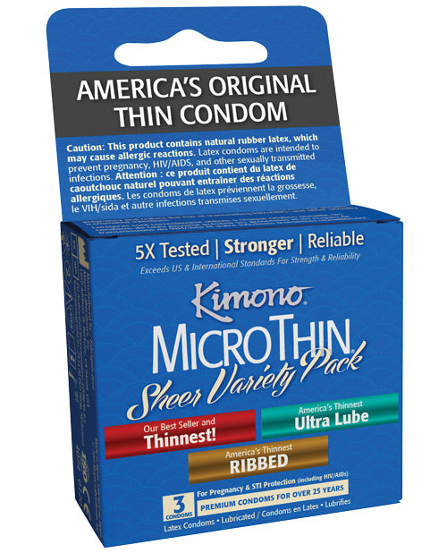 Paradise Marketing 1616909003 Kimono Micro Thin Condoms, Variety Pack