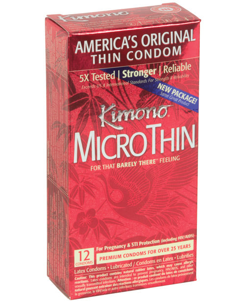Kimono MicroThin Condoms, 12-Count – Ultra-Sensitive, Japanese-Engineered