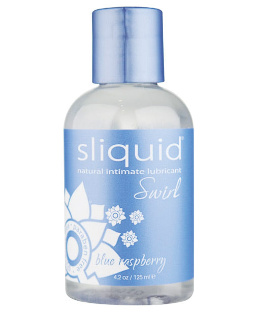Sliquid 10 Naturals Swirl Lubricant, 4.2 oz Blue Raspberry Water-Based