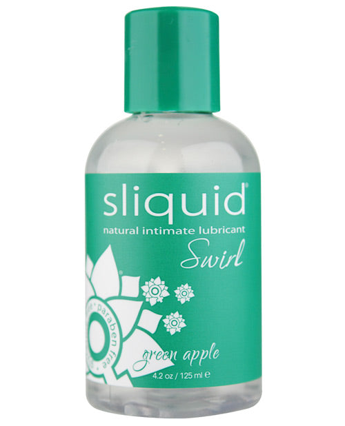 Sliquid 7 Naturals Swirl Green Apple Lubricant, 4.2 oz, Water-Based
