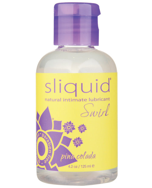 Sliquid 6 Naturals Swirl Pina Colada Lubricant, Water-Based, 4.2 oz
