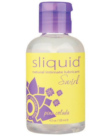 Sliquid 6 Naturals Swirl Pina Colada Lubricant, Water-Based, 4.2 oz