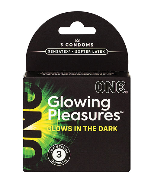 Paradise Marketing 11506C Glowing Pleasures Condoms, Box of 3, Glow-in-the-dark